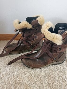 Merrell Primaloft Winter Boots Brown Fur Insulated Snow Boots Women 8.5 EUR39